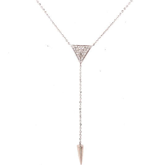 Natural Diamond Necklace in 14 Karat White with 0.13ctw Round Diamond