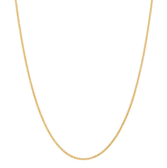 14K yellow gold sparkle wheat chain.