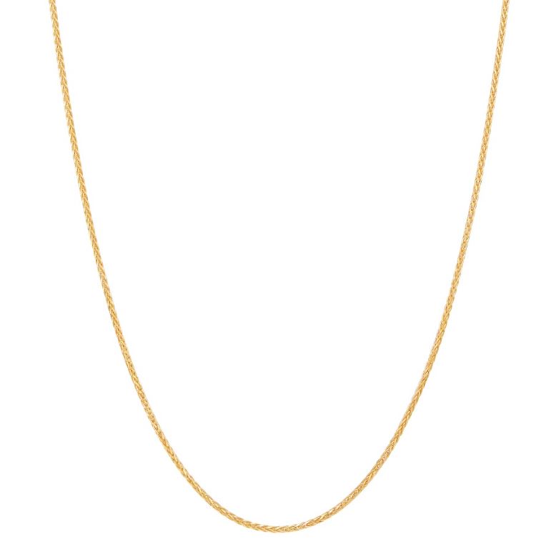 14K yellow gold sparkle wheat chain.
