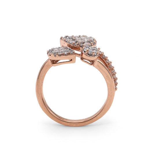 M Estate Collection Natural Diamond Fashion Ring in 10 Karat Rose with 0.16ctw Princess Diamonds