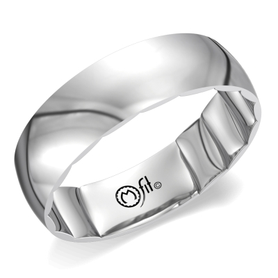 Crown Ring Men's Carved (No Stones) in 14 Karat White Gold 6MM