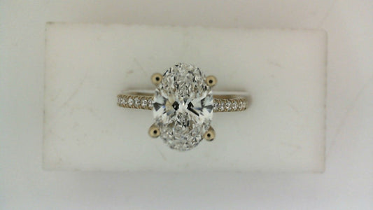 Hidden Accent Side Stone Lab-Grown Diamond Complete Engagement Ring in 14 Karat Yellow with 36 Round Lab Grown Diamonds, totaling 0.27ctw