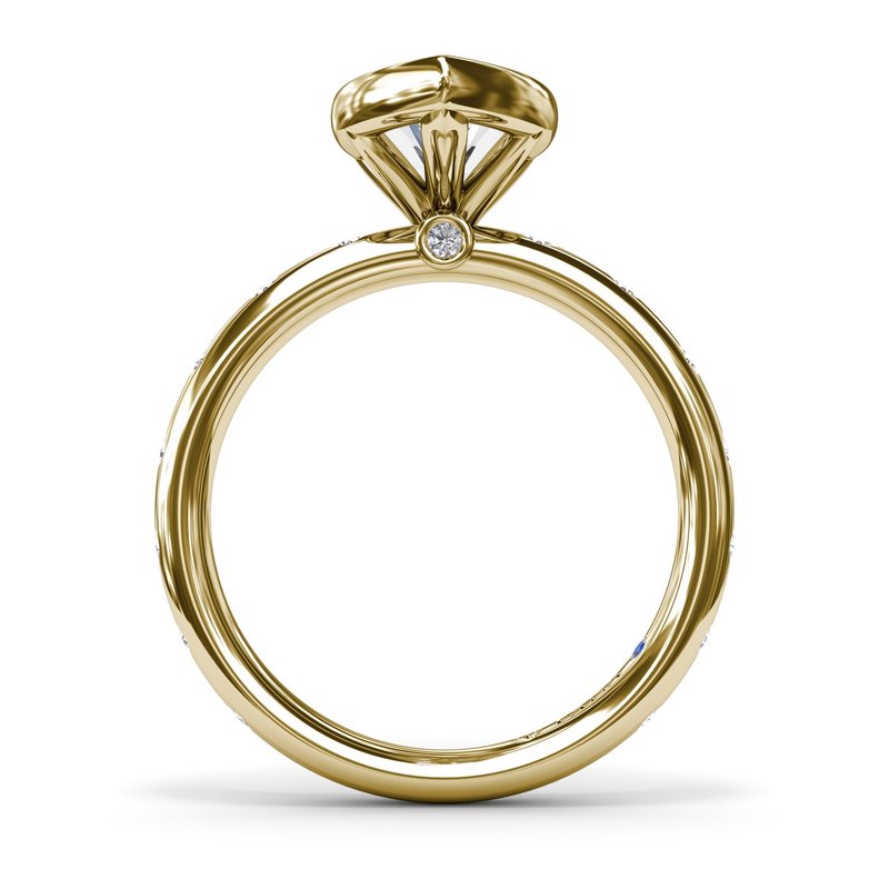 14K gold ring with side diamonds.