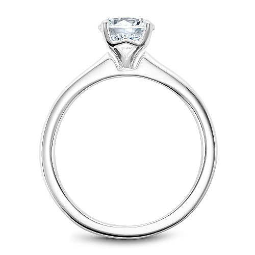 14K white gold semi-mount engagement ring.
