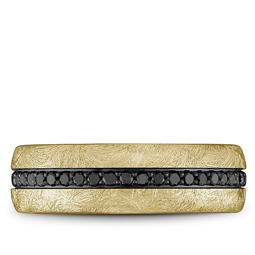 Tantalum band with yellow, grey, diamonds.