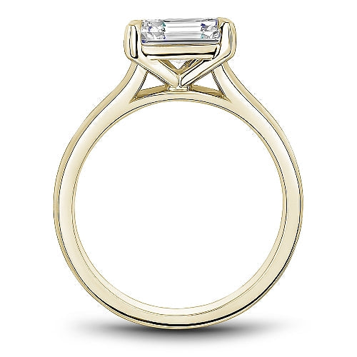 Yellow gold semi-mount ring with solitaire setting.