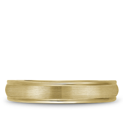 14K Yellow Gold Carved Men's Band