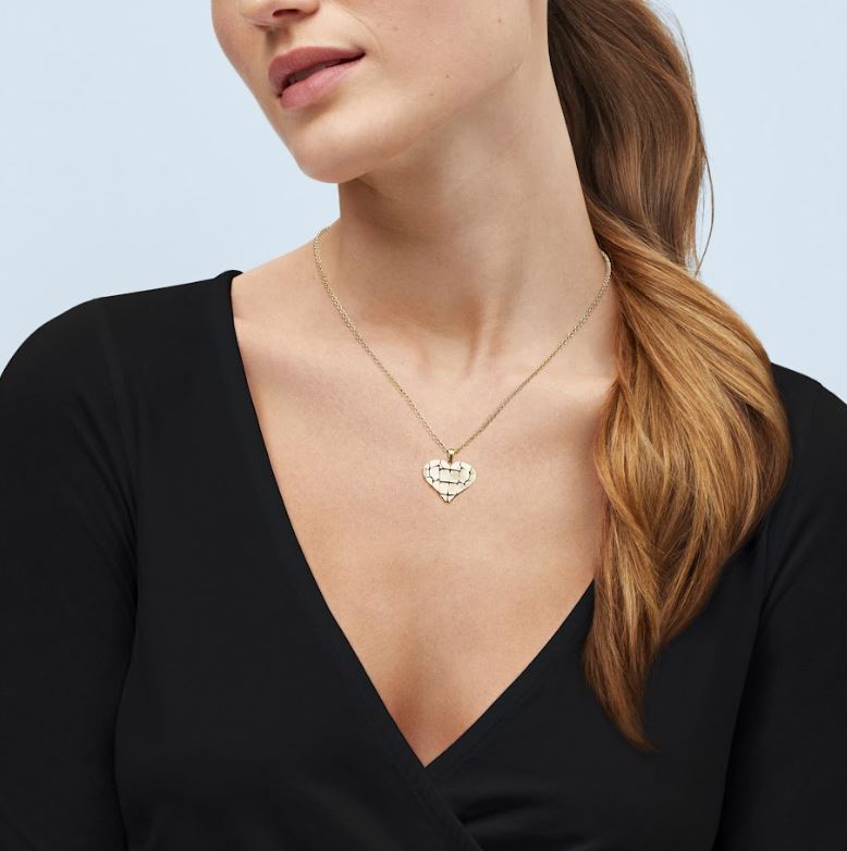 14K yellow gold heart necklace.