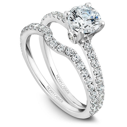 14K white gold diamond engagement ring.