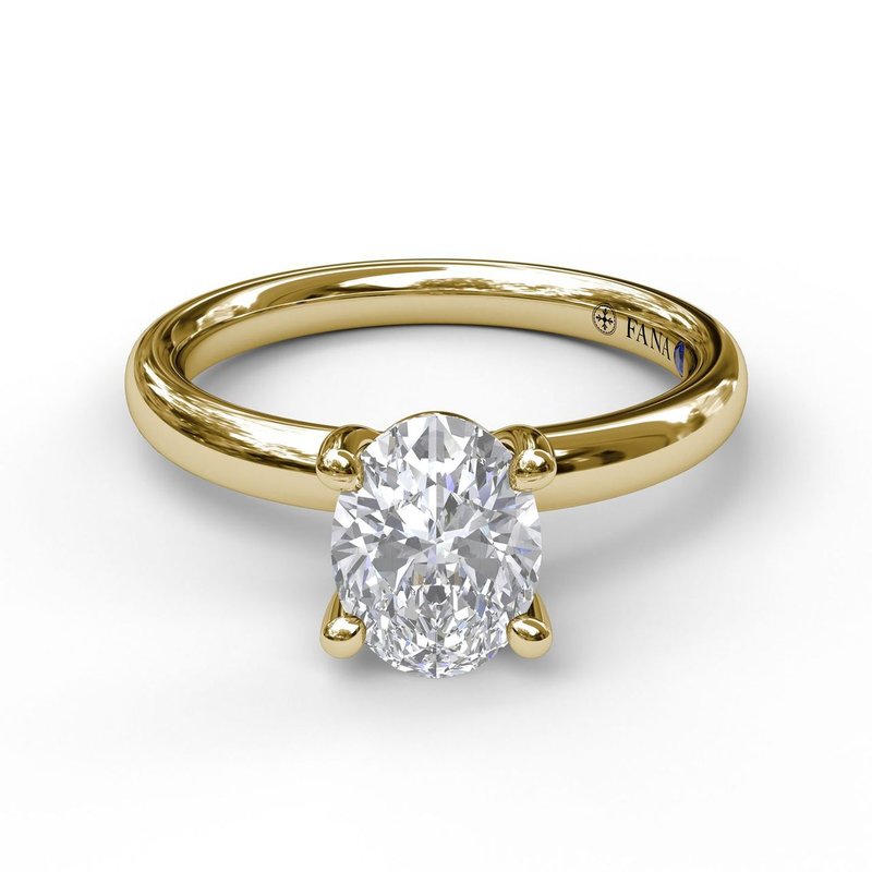 14K yellow gold diamond engagement ring.