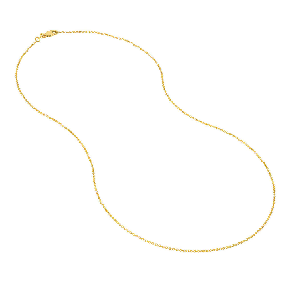 14K yellow gold cable link chain.