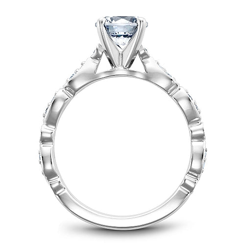 14K white gold diamond semi-mount ring.