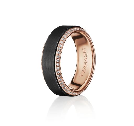 Verragio Men's Natural Diamond Band in 14 Karat Bl