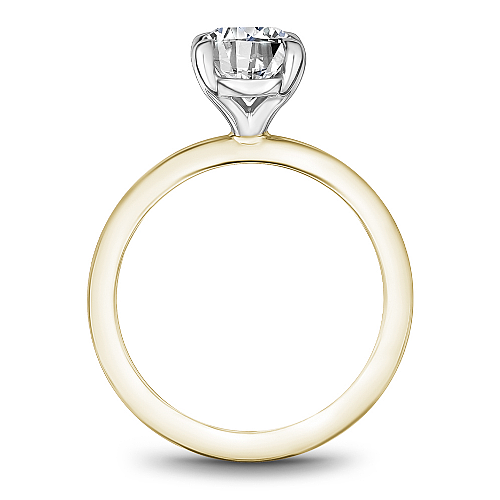 14K white-yellow gold diamond ring setting.