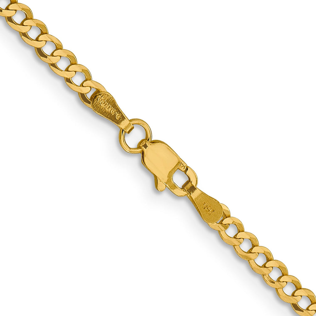 14K yellow gold Cuban link chain.