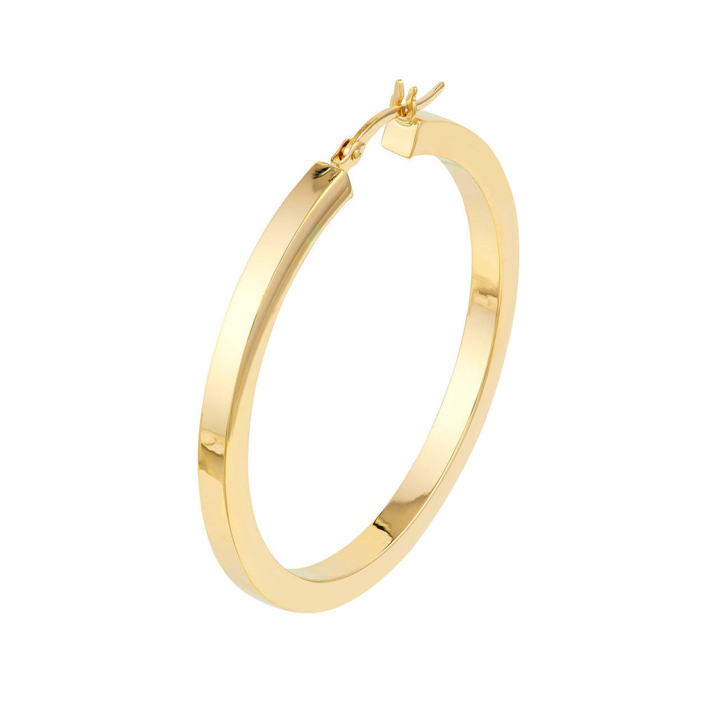 14K Yellow Gold Hoop Earring, Latchback Closure
