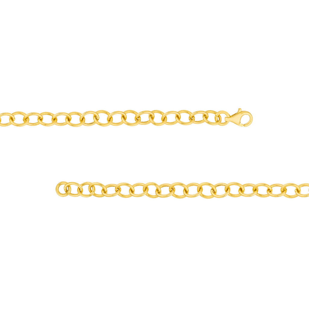 14K yellow gold open link chain necklace.