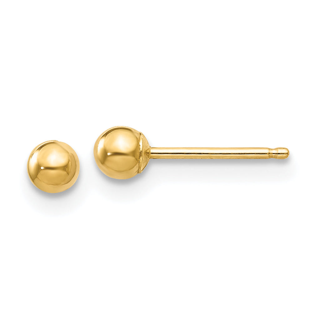 14K Yellow Gold Ball Stud Earrings