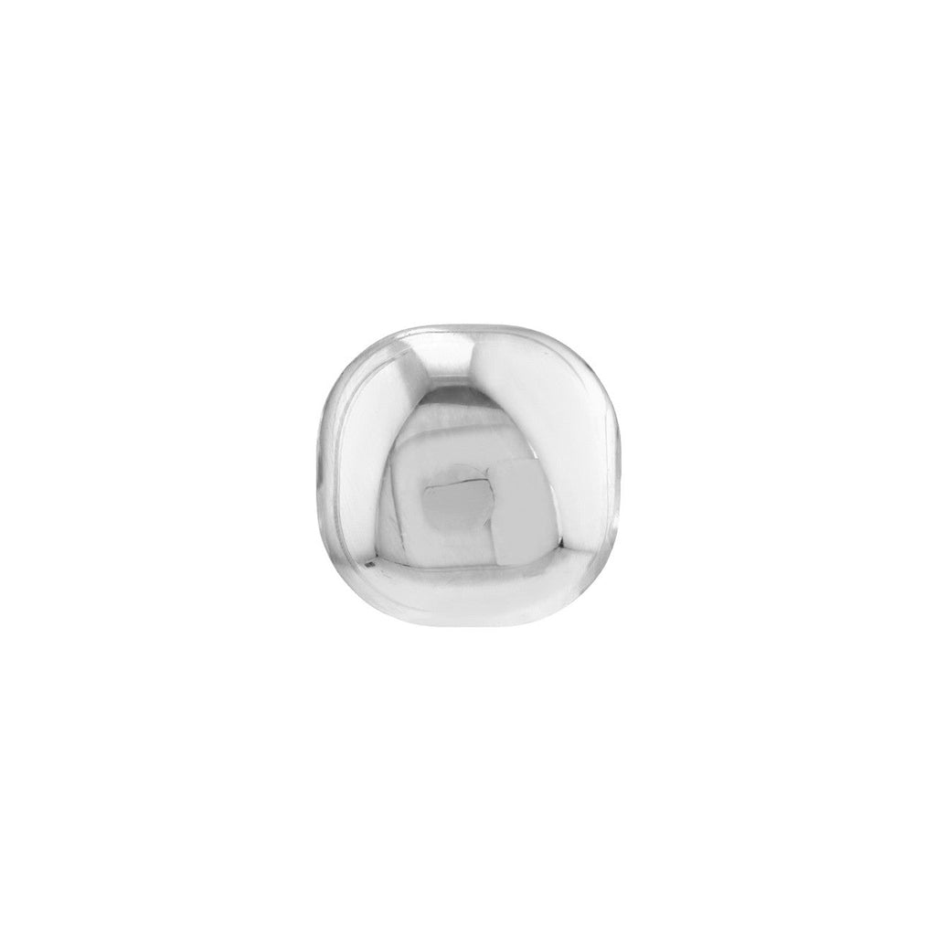 14K white gold polished stud earring.