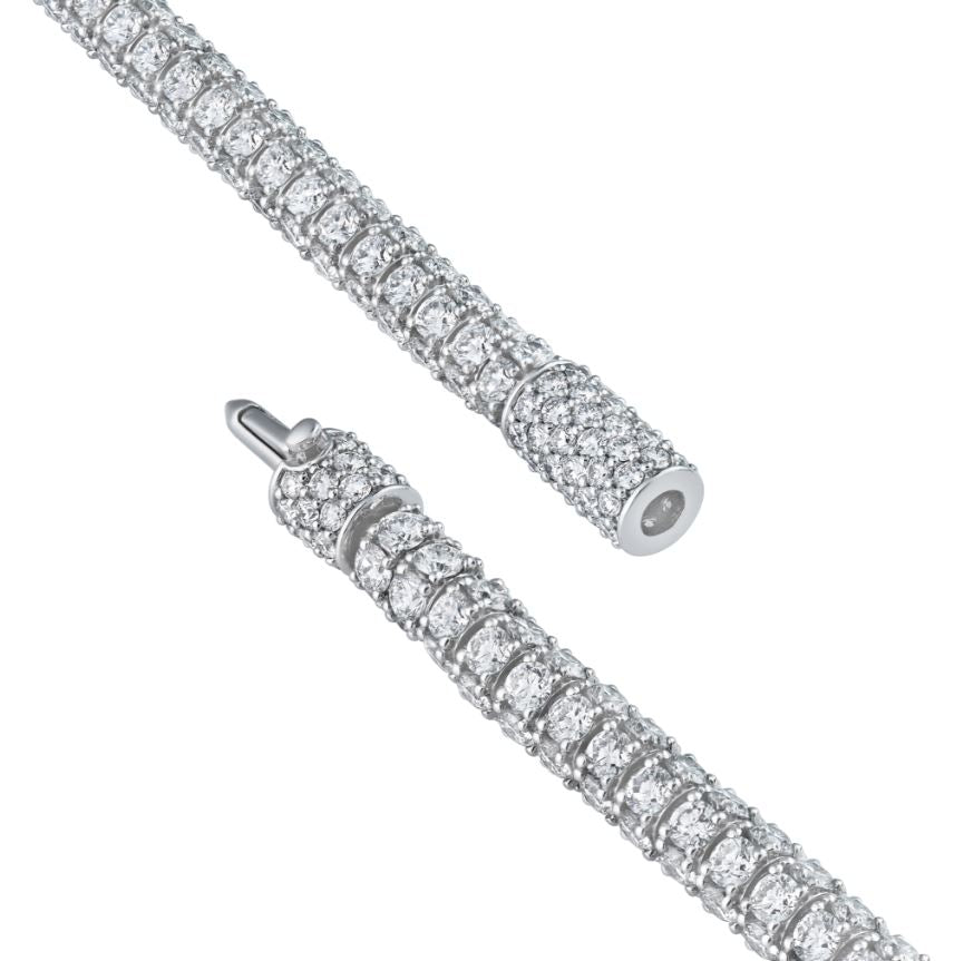 14K white gold bracelet with lab-grown diamonds.