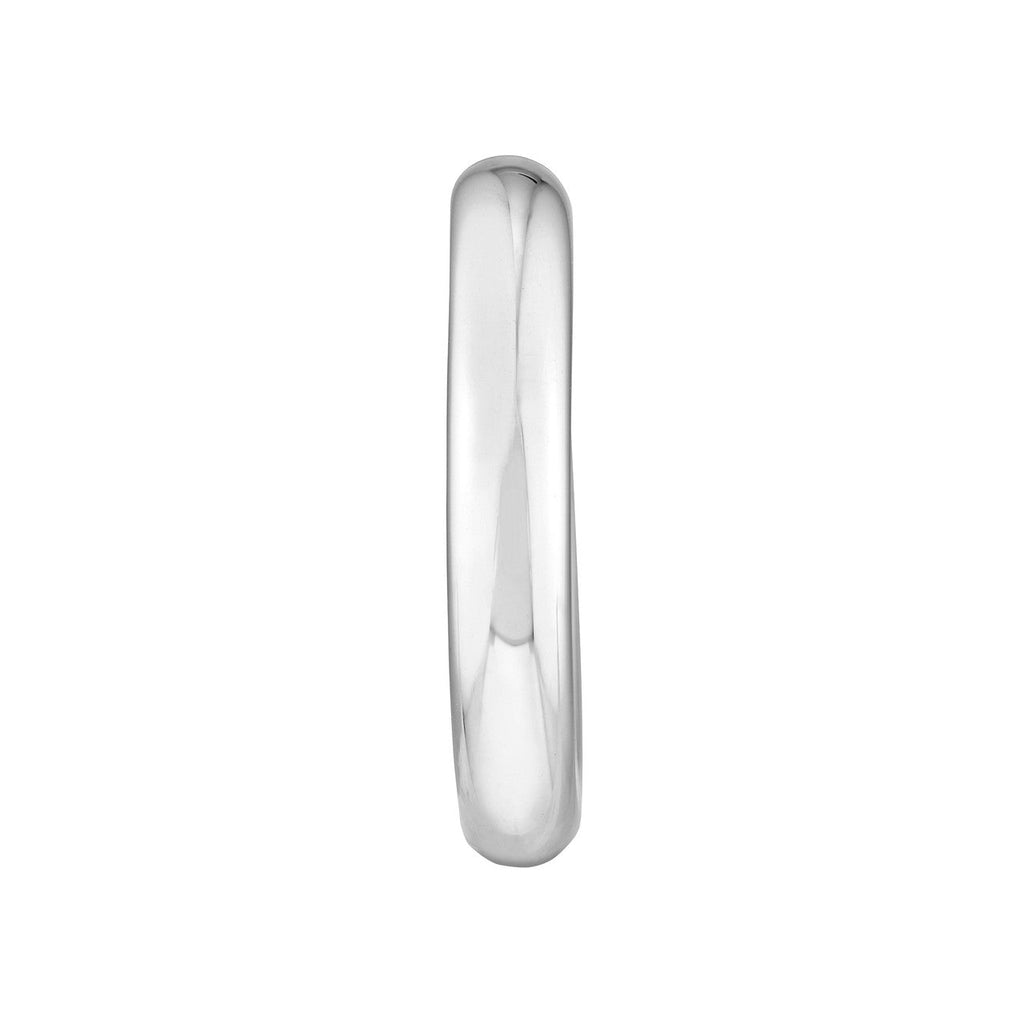14K White Gold Smooth Hoop Earring