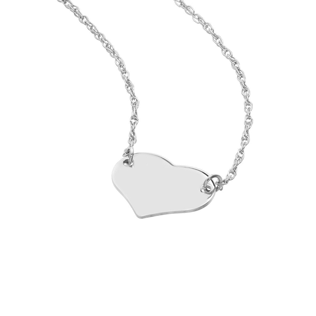 14K white gold heart necklace.