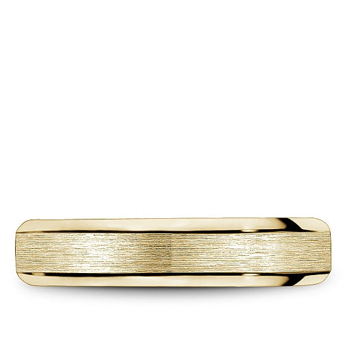 14K yellow gold band, carved satin finish.