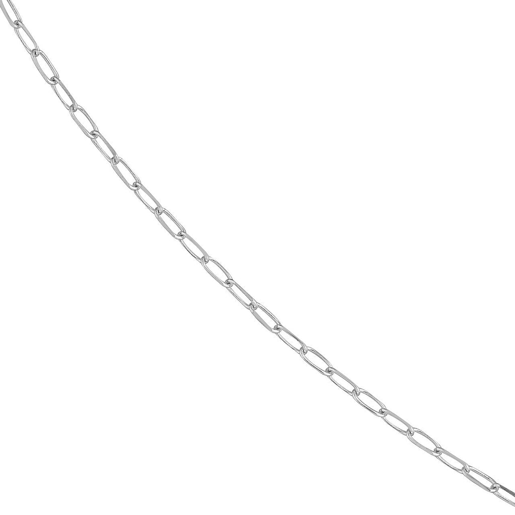 14K white gold paperclip chain necklace.