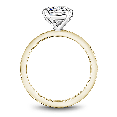14K yellow gold solitaire diamond ring.