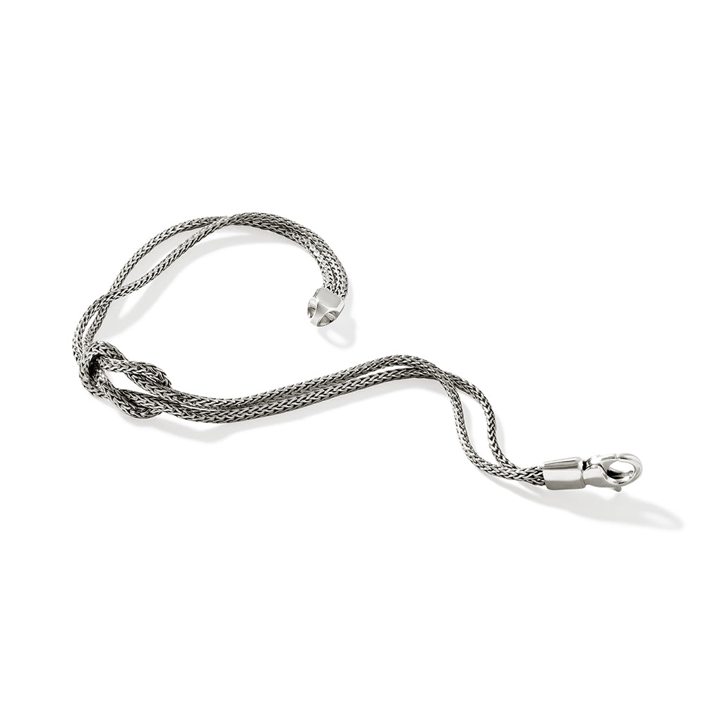 Sterling silver braided bracelet with lobster clasp.