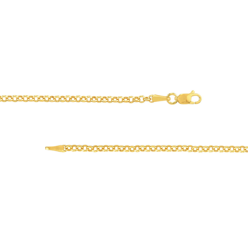 14K yellow gold heart pendant necklace.