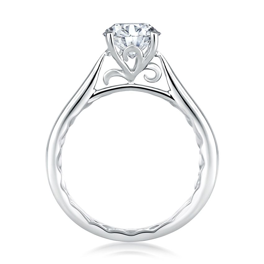Solitaire Semi-Mount Engagement Ring in 14 Karat W