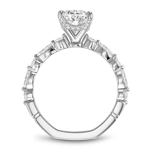 Hidden Accent Side Stone Natural Diamond Semi-Moun