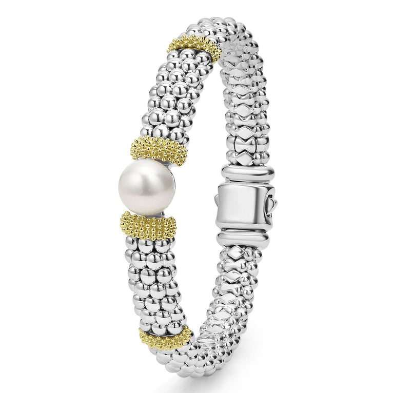 Ladies White Yellow Gemstone Bracelet in Sterling
