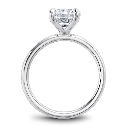 14K white gold ring with hidden diamonds