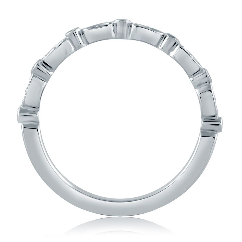 14K yellow gold diamond wedding band.