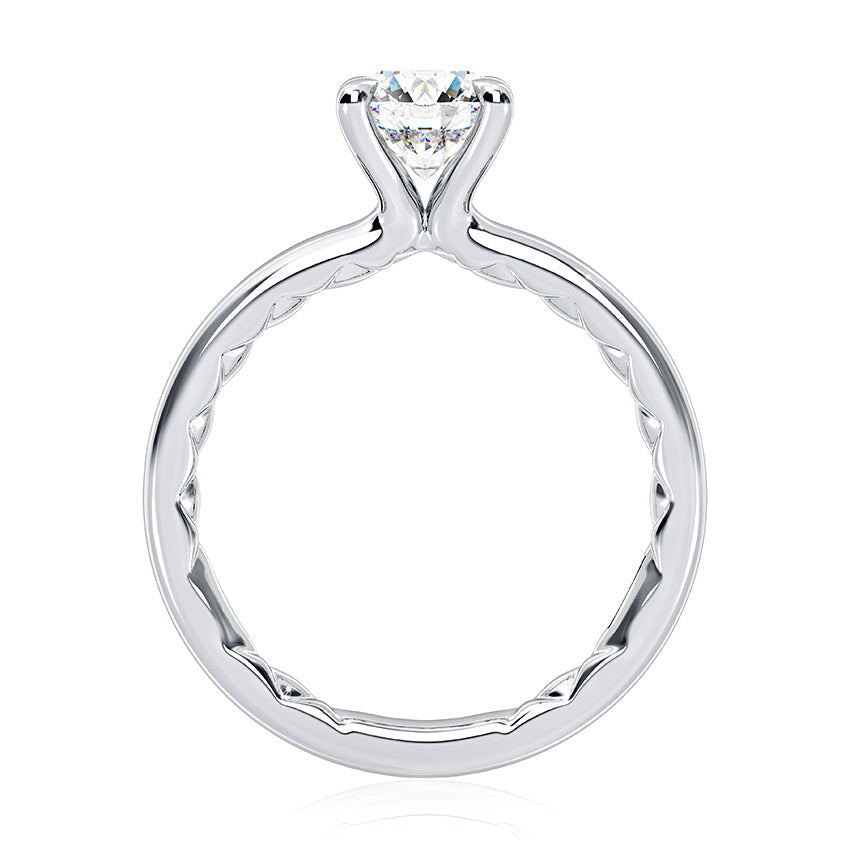 Solitaire diamond ring, yellow gold band.
