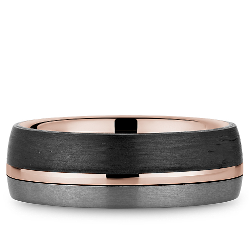 Carbon fiber grey rose gold band.