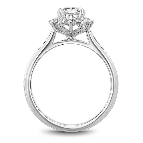 14K White Gold Diamond Halo Engagement Ring