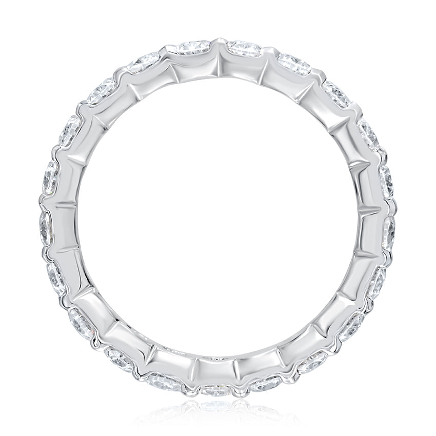 Ladies Eternity Natural Diamond Band in 14 Karat W
