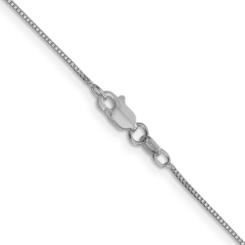 14K white gold box chain necklace clasp.