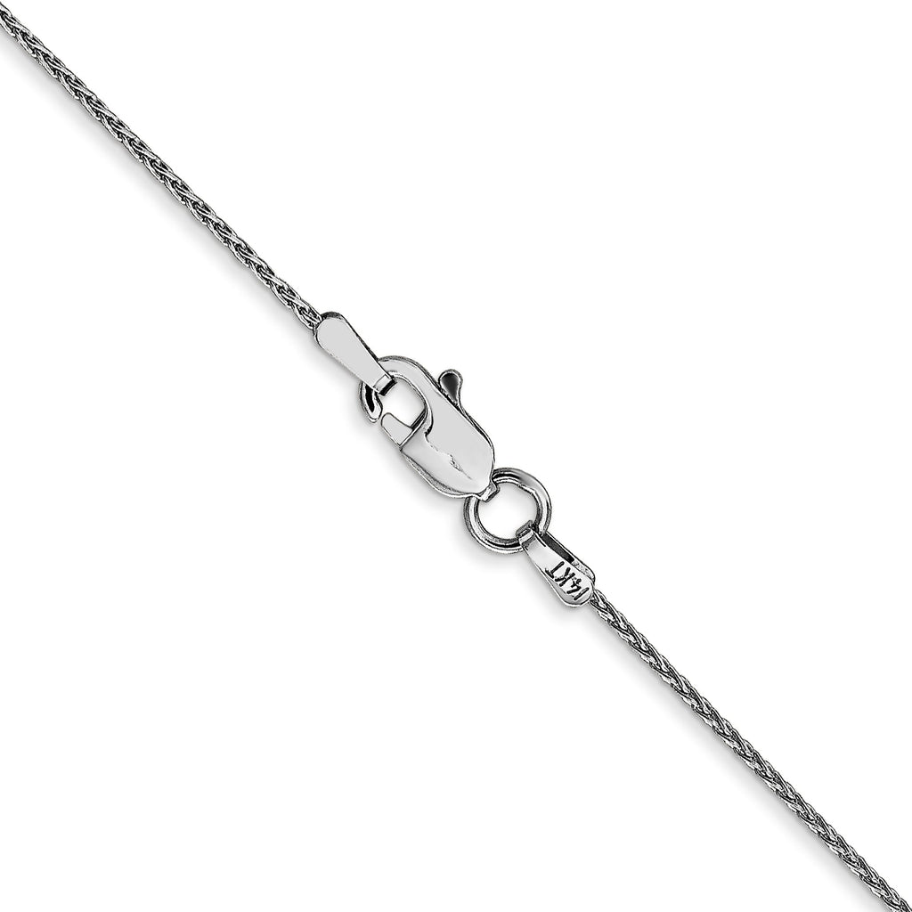 14K white gold wheat chain with clasp.