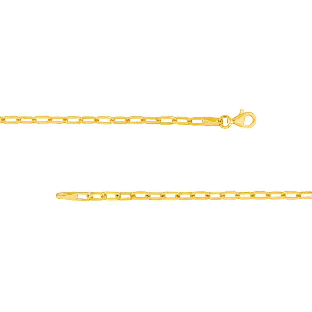 14K yellow gold ankle bracelet, lobster clasp.
