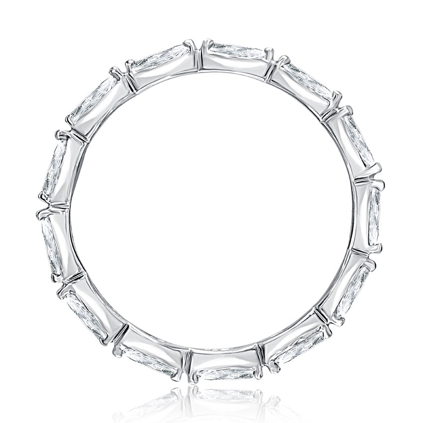 Eternity Ladies Wedding Band in 14 Karat White wit