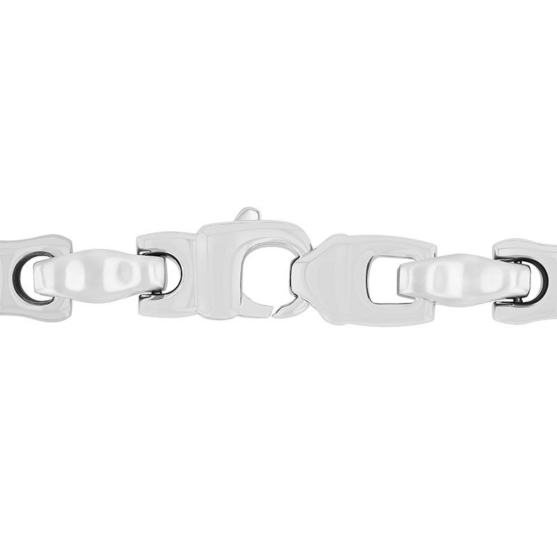 Stainless steel silver fancy link chain.