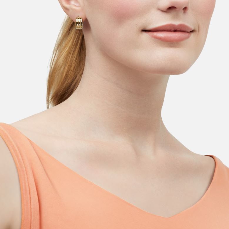 14K yellow gold small hoop earrings.
