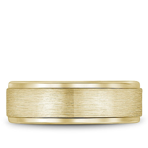 14K yellow gold carved band, satin finish.