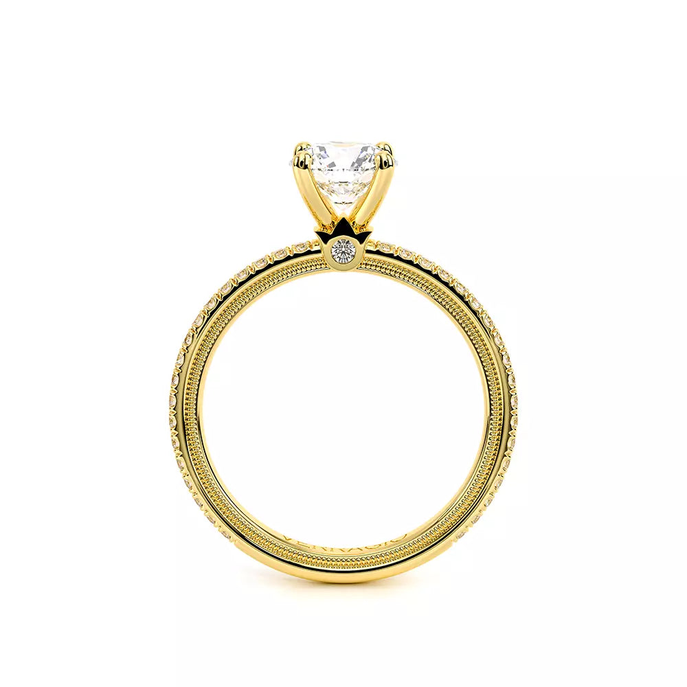 Verragio yellow gold diamond engagement ring with hidden accents.