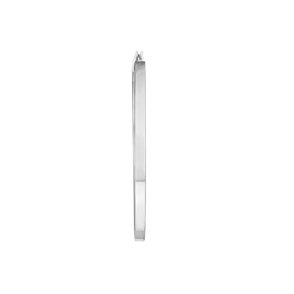 14K white gold large hoop earring.