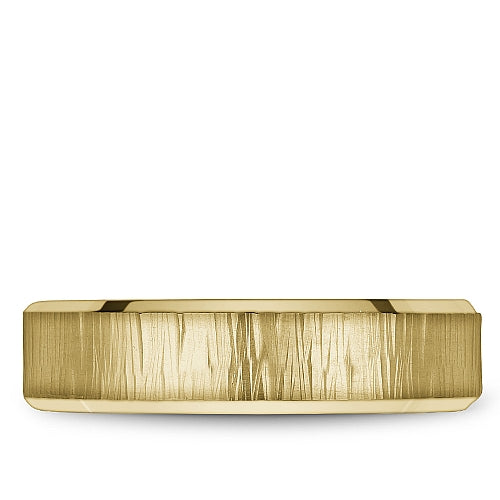 14K yellow gold band with carved texture.